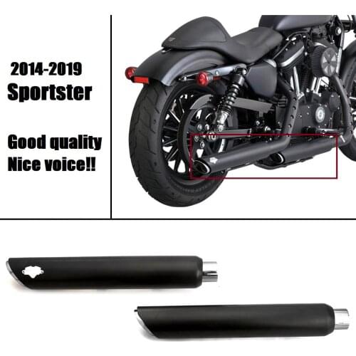 Black exhuast mufflers for harley sportster XL 883N Iron 1200X Forty-Eight Shortshots Exhaust Pipes 2014-2020