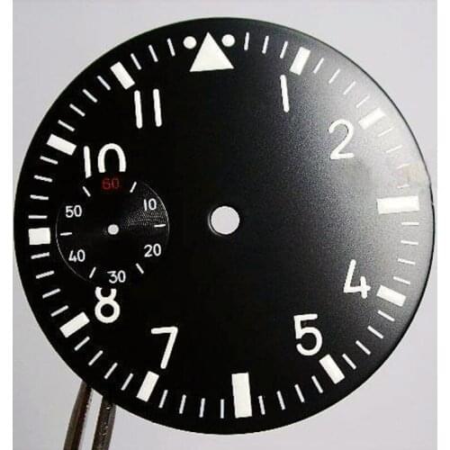 38.9mm black luminous dial fit Unitas ETA 6497 movement numeral Watch