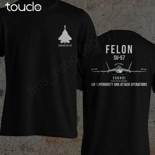 The Falon Sukhoi SU-57 Stealth Air Superiority Jet Fighter Men T-Shirts double sided