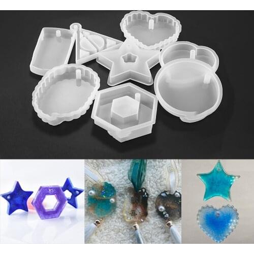 1 Piece Pentagonal Jeart-shaped Round Epoxy Silicone Mold Mixed Style Jewelry DIY Handmade Jewelry Making Findings Supplies Tool