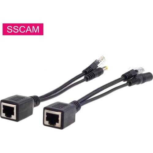 10 Pairs POE Cable DC12V Power Over Ethernet Adapter Cable POE Splitter RJ45 Injector Power Supply For IP Security Camea