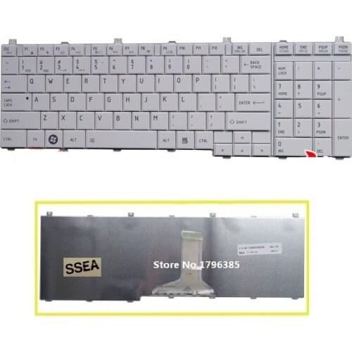 SSEA New laptop US Keyboard For TOSHIBA L750 L750D L755D L760 L770D L775 C650 L650 L650D L655 L670 L660 L675 C660 C655 white