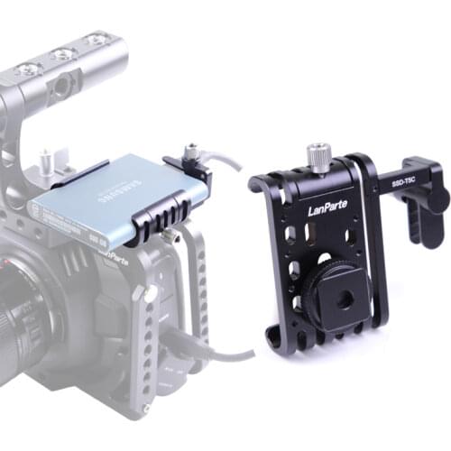Lanparte SSD Clamp for Samsung T5 for BMPCC 6K 4K Camera with USB Type C Cable Clamp and Cold Shoe Mount and 1/4 -20 '' Screw
