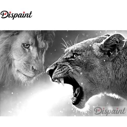 Dispaint Square/Round Drill 5D DIY Diamond Painting "Animal lion tiger" Embroidery Cross Stitch Full Rhinestone Decor A27629