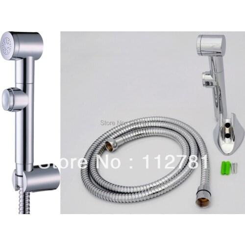 Wall Mounted Chrome Handheld Shattaf Bidet Toilet Spray Shower With Hose And Holder A701S
