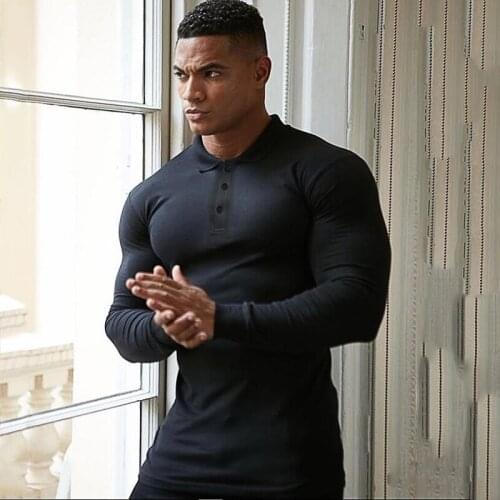 New Autumn Men Polo Shirt Brand Fashion Clothing Stretch Cotton Men Business Polo Shirt Male Long Sleeve Breathable Polo Shirt
