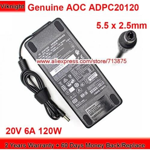 Genuine AOC ADPC20120 120W Charger 20V 6A AC Adapter with 5.5 x 2.5mm Plug Power Supply