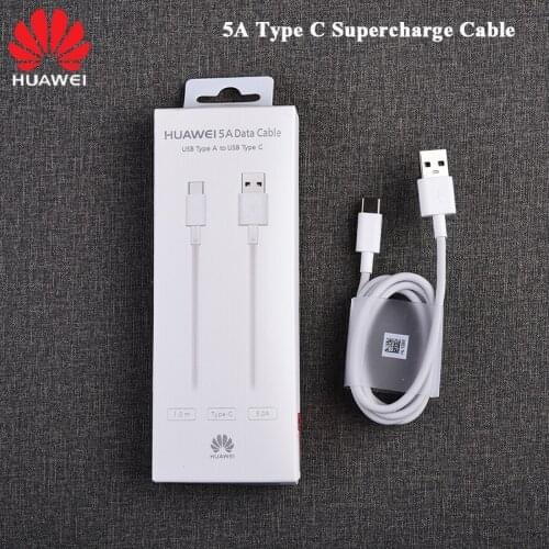 Original Huawei Type C Cable 5A 100CM Supercharge Sync Line For P40 P30 P20 Pro Mate 30 40 Pro Honor 30 S V30 V9 V8 USB C Cord