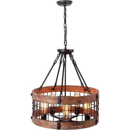 Wind restoring ancient ways loft droplight wood real wood dining room sitting room lamps and lanterns lighting FBA