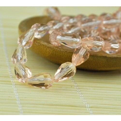 Pink Water Drop Crystal Jewelry Beads 70pcs/lot 5x7mm Tear Drop Loose Spacer Glass Bead for Jewelry Pendant Making Accessories