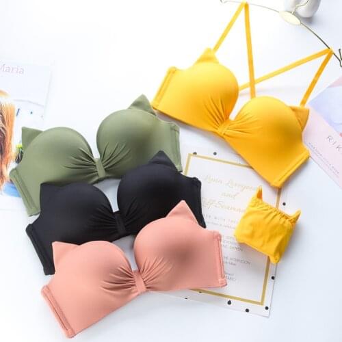 Sexy Fox Seamless Underwear Women Lovely Cat Ears Bra Set Spring Comfortable Young Girl Sexy Lingerie Push Up Bra Sets