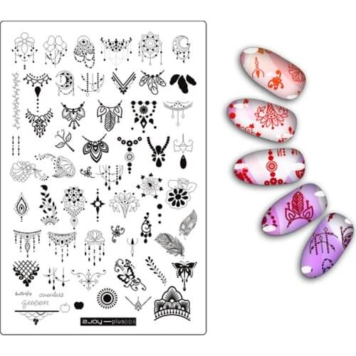 1pcs Lace Series 9.5*14.5cm Nail Art Stamping Plates Template Flower Image Flora Stencils Polish Transfer Tool
