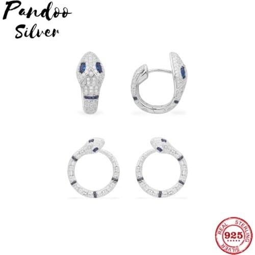 S925 Sterling Silver Jewelry 1:1 Copy, Round Circle Ear Rings Serpent Round Earrings Jewelry For Women Ear Hoops Gifts