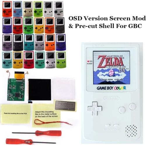 White Screen Super OSD Version RETRO PIXEL IPS LCD SCREEN KIT Backlight Brightness For GameBoy Color For GBC IPS LCD Kit