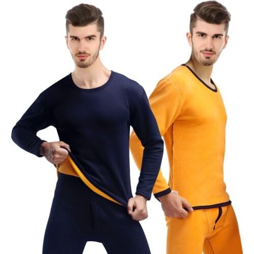 Winter Shirt+pants Set Warm Thick Plus Velvet Thermal Underwear Men And Women Long Johns Fleece Men Autumn