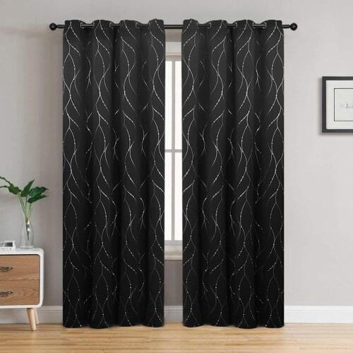 1Pc Fashion Meteor Polyester Window Blackout Curtain Grommet Top Living Room Bedroom Drape Home Window Decoration