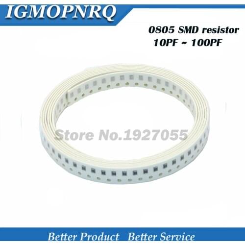 100PCS 0805 10PF ~ 100PF SMD Capacitor ERROR 10PF 10NF 100PF 1/8W 100R chip Capacitor