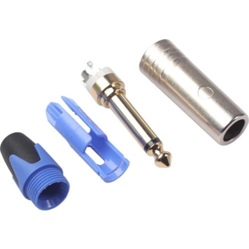 2 Pieces Alloy 6.35mm Stereo Solder Connector Jack Plug Amplifier Accs