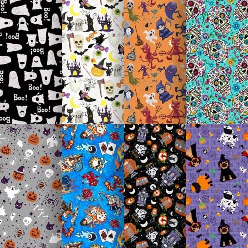 20*33cm Halloween A4 Size Vinyl Fabric Ghost Faux Leather Sheets For Hair Bows Earrings Leather Fabirc,1Yc20276