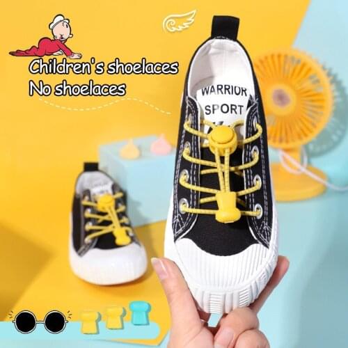 2021 New Children Elastic No Tie Shoelaces Lock Shoe Laces For Kids Sneakers Quick Shoelaces Semicircle Shoestrings 15 Color