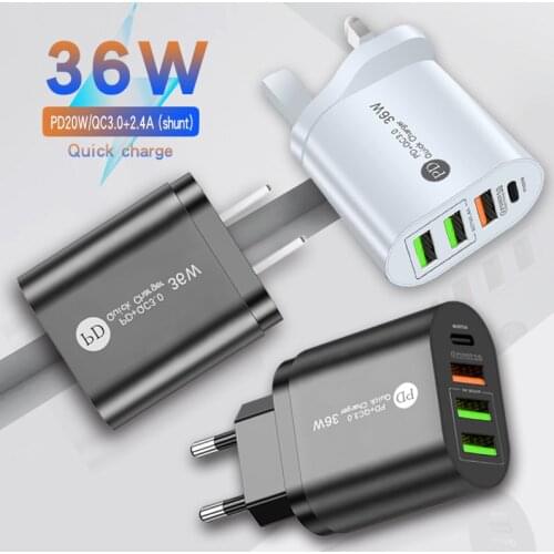 36W Quick Charge 3.0 3 USB Charger for iPhone 11 7 Huawei Samsung S9 Xiaomi QC 3.0 EU US UK Fast Wall Mobile Phone Charger