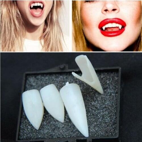 4pcs Cosplay Halloween Dentures Zombie Vampire Teeth Ghost Devil Fangs Werewolf Teeth Box Packed Gift Prop Costume Party Kid Toy
