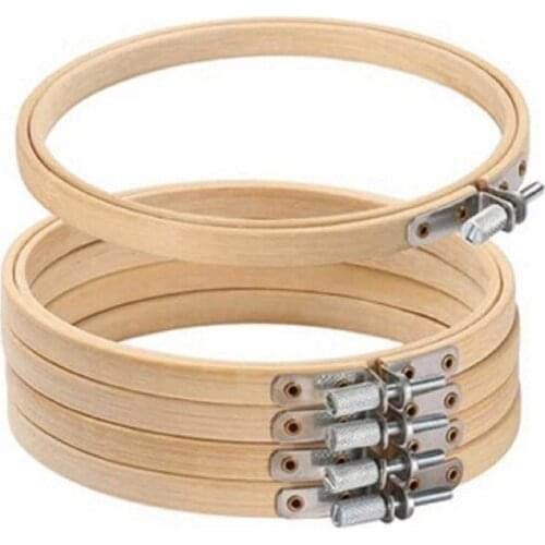5 Pcs 6"(15 cm) Embroidery Hoop, Bamboo Hoop, Cross Stitch Hoop, Hoop for Hand Embroidery, Embroidery Display, Smooth, no Burr