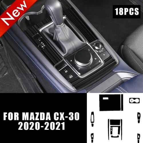 Car Central Console Gear Shift Panel Stickers Carbon Fiber Car Film for Mazda CX-30 2020-2021 Automotive Interior Stickers