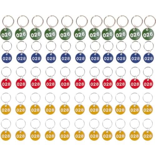 50Pcs Aluminium Alloy Storage Tags Metal Numbers Plates Luggage ID Tags Key Ring Labels(Number 1-50)