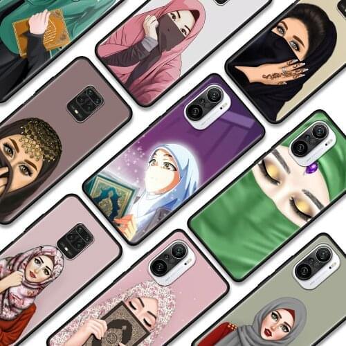 Phone Case For Xiaomi Redmi Note 10 9 9T 9S 8 8T 7 Pro Max TPU Cover Soft Fundas Black Capa Silicone Shell Muslim Islamic Women