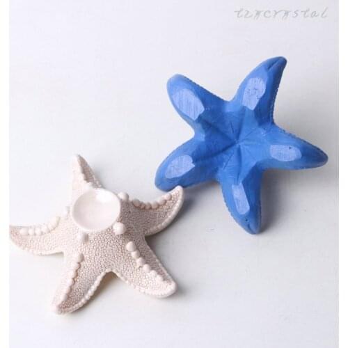 1pc Color Resin Starfish Shape Sphere Display Stand for Cute Home Decoration