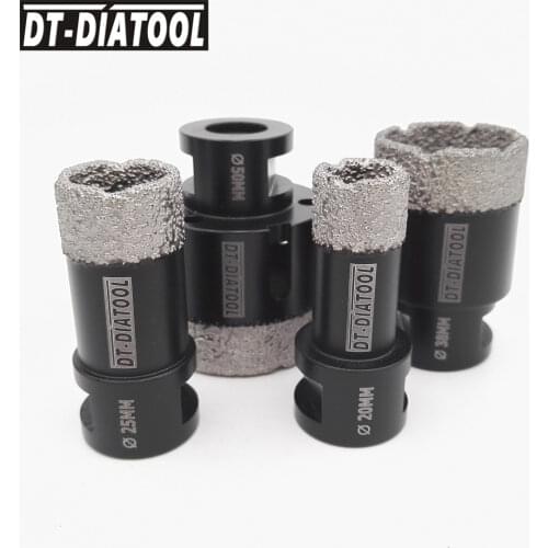 DT-DIATOOL 4pcs Dry Vacuum Brazed Diamond Drilling Core Bits Hole Saw for Ceramic Tile Drill Bits M14 thread Granite Marble