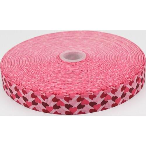 E111 Love Heart Grosgrain Ribbon Design Customized ​Logo Printed for DIY Hair Bow Craft Festival Decorations ​25-75MM