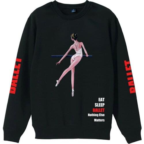 Elegant Dancer Daily Training Life Eat Sleep Ballet boy man Men Crew Neck Sweatshirt couple clothes Pullover Fleece ZIIART