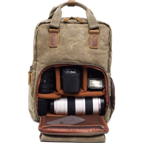 Seven-color cotton camera bag batik waterproof canvas casual shoulder camera bag DSLR digital backpack