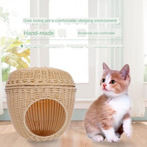 Health and Comfort Cat House Originality Rattan Pet Supplies Cat Bed Ventilation Pets Pet Bed Cat House