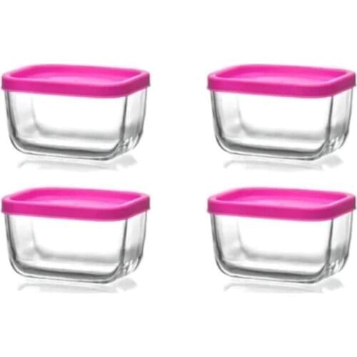 Lava 4 piece Glass Storage Bowl Set Storage Container refrigerator crisper storage box PP food storage kutusuCam Storage Container Set