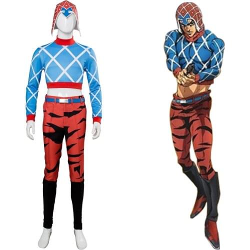 JoJos Bizarre Adventure: Golden Wind Guido Mista Cosplay Costume Suit Adult Halloween Carnival Costumes Full Suit Custom Made