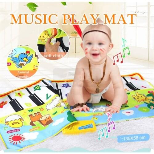 Large Size Musical Mat Baby Animal Theme Educational Learning Toy Play Piano Mat Keyboard Game pad Toy Music Toys for Kids Gifts