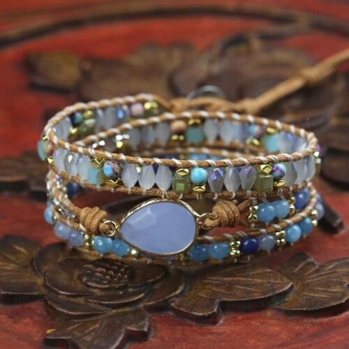 2020 new Weaving handmade friendship Bracelet crystal beads Women boho couple Wrap Bracelet Christmas Jewelry drop shipping