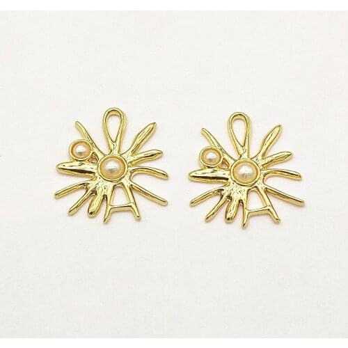 New arrival! 23X20mm 100pcs Zinc Alloy Imitation pearls Charm for Handmade Earring DIY Parts,Jewelry Findings & Components