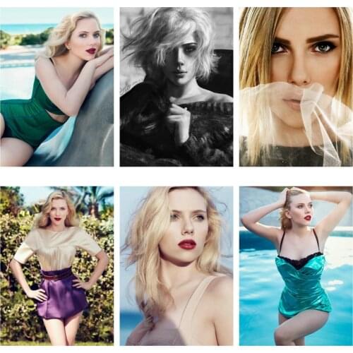 Custom Design 250GSM Paper Card PostCard Scarlett Johansson Nude Art Enchantment Temptation Girl Tease Flirt Sex BRA DIY Painted