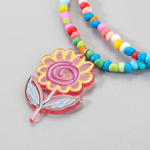 Pauli Manfi Fashion Metal Resin Color Necklace Girl Creative Popular Multi-layer Sweater Chain Banquet Accessories