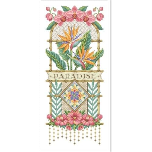 Paradise flower cross stitch package orchid 18ct 14ct 11ct cloth cotton thread embroidery DIY handmade needlework