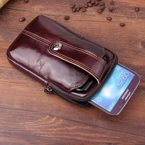 Waist Band Belt Genuine Cow Leather Mobile Phone Case For Sony Xperia XA1 Plus/XZ Premium/Z5 Ultra/Z5 Premium/Z5 Plus/C5 Ultra