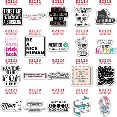 DIY Craft Supplies Sewing Accessories Cartoon Letter And Word Printed Planar Resins Mold 30 Pieces. PR-82110