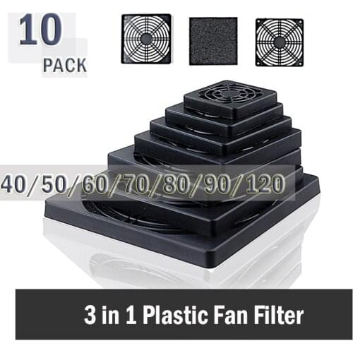 10PCS Gdstime Dustproof 40mm 50mm 60mm 80mm 90mm 120mm PC Case Fan Dust Filter Guard Grill Protector Cover Plastic ComputerFan