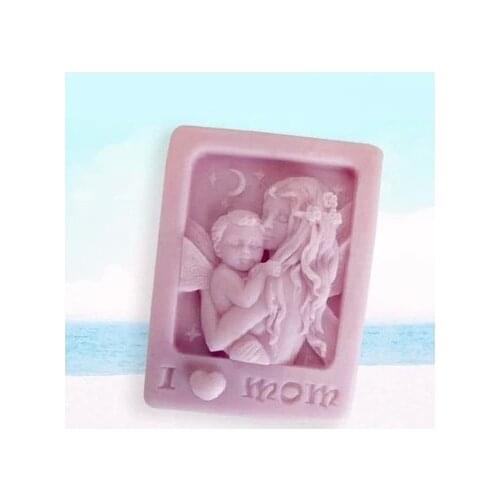 Mother holding here baby Love Mom Craft Art Silicone Soap Mold Craft Molds DIY