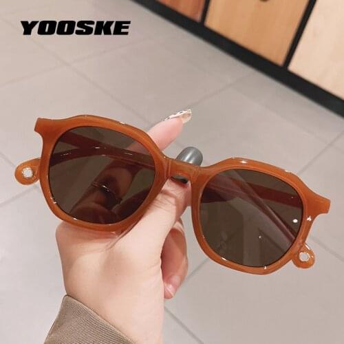 YOOSKE 2021 Fashion Net Red Sunglasses Women ins Milk Tea Color Sun Glasses Female New Retro Sunglass Oversized Shades UV400