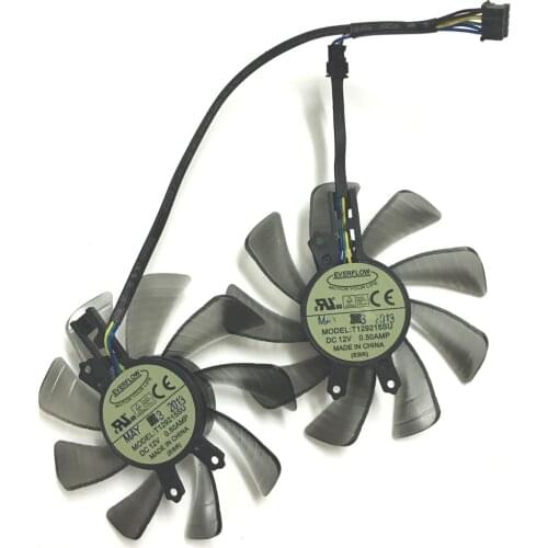 2pcs/Set 85mm Diameter 4Pin GA91O2H T129215SU Graphics Card Fan VGA Cooler For KFA2 GeForce GTX 970 Video Card Cooling